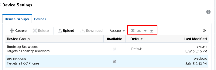 デバイス・グループの並替え