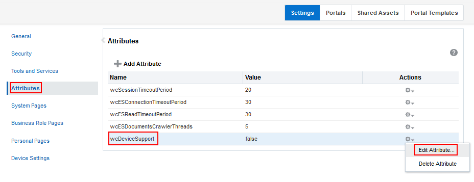 「属性」ページ