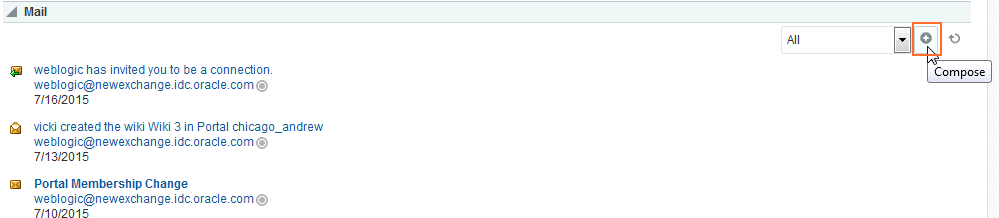 「メール」の「作成」アイコン