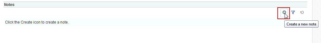 ノート・ビューの「新規ノートの作成」アイコン