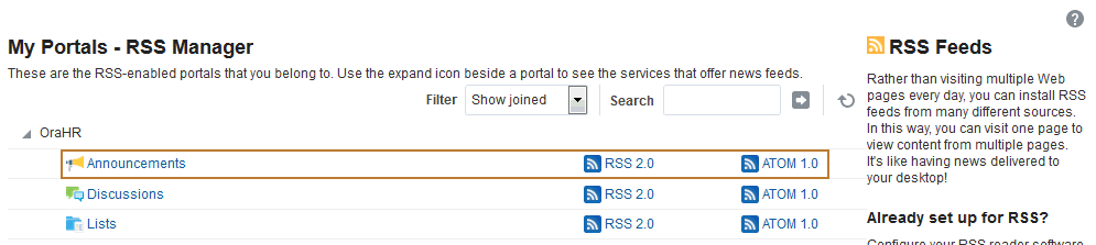 「RSS」ページの「お知らせ」ノード