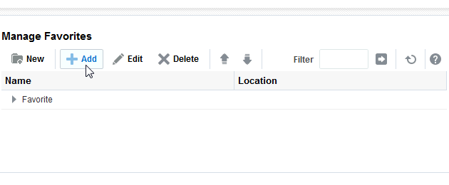 「お気に入りの管理」ページの「追加」アイコン