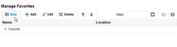 「お気に入りの管理」ページの「新規」アイコン