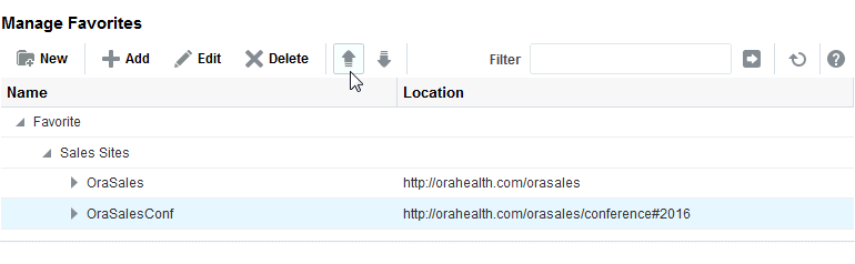 「お気に入りの管理」の移動アイコン
