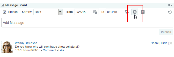 「日付のクリア」アイコン