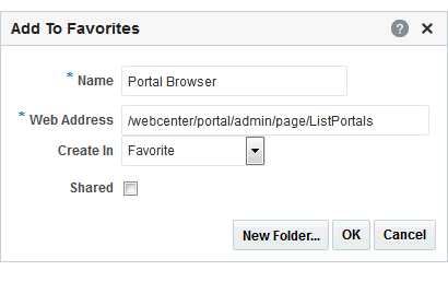 「お気に入りに追加」ダイアログ