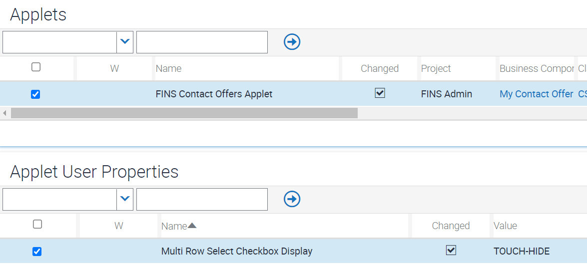 Sample configuration for the List list and its list column, OfferName: This image is described in the surrounding text.