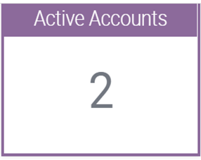 Infolet displaying aggregate values: the sum of active accounts for a contact: This image is described in the surrounding text