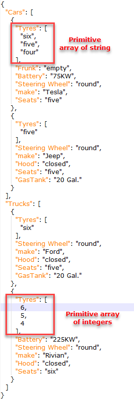 JSON produced from the escript