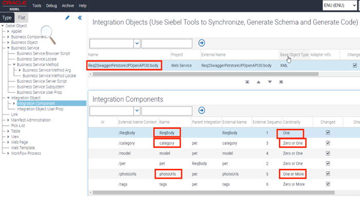 The surrounding text describes the integration components listed in the Integration Objects pane.