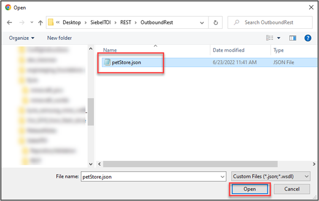 This image shows the selected file and Open button.