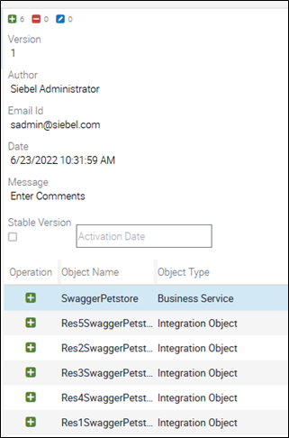 This image shows the list of objects and their object types.