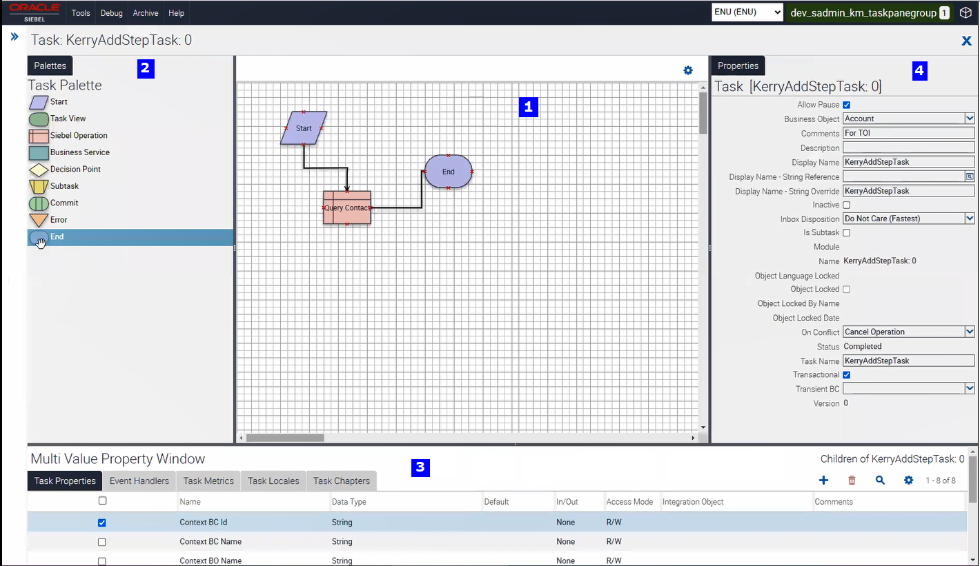 Task Editor - Main Elements: This image is described in the surrounding text.