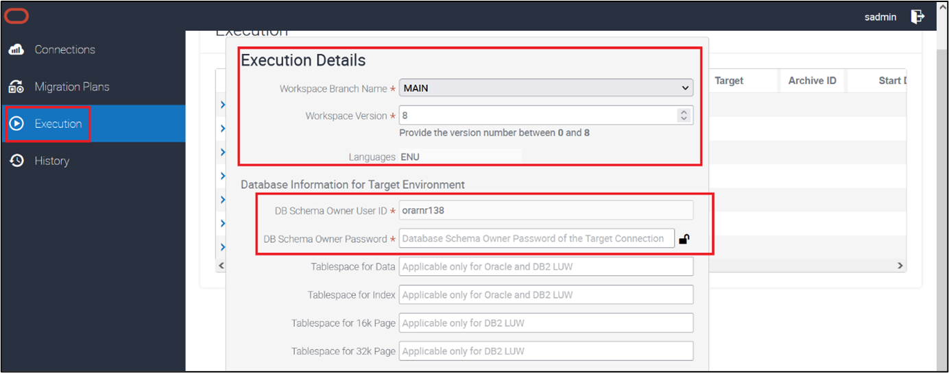 Full migration execution details