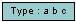 In this image, Type: a b c.