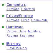 Example of the List/Categorized/Bulleted Applet. In this image, there is a bulleted list of items.