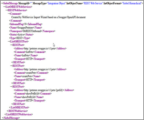This image shows a sample generated XML file.