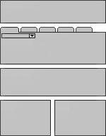 Generic Layout of the ViewParentListWithTab Template. This image is described in surrounding text.