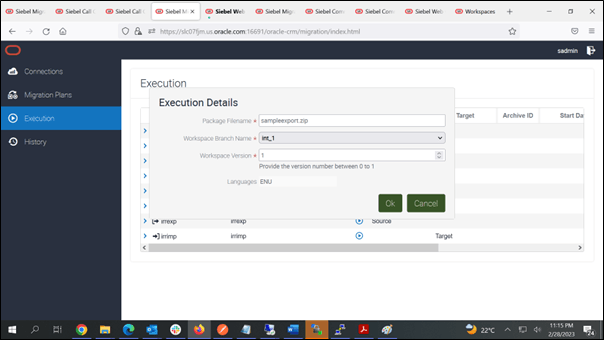 Asynchronous full migration export job details