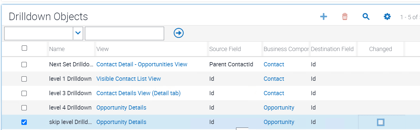 Example of drilldown objects for hierarchy applet: This image is described in the surrounding text.
