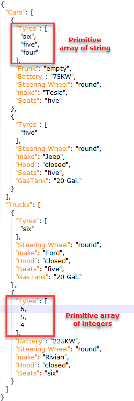 JSON produced from the escript