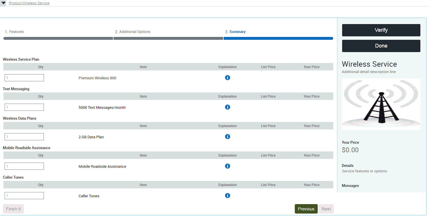 This figure displays an example of a Summary page and is described in the surrounding text.