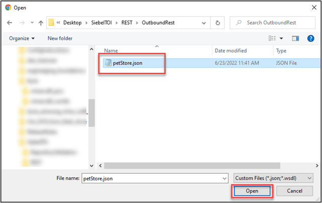 This image shows the selected file and Open button.