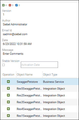 This image shows the list of objects and their object types.