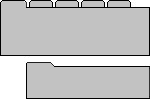 Generic Layout of the ViewAdmin1 (Grandchild Indented) Template. This image contains two applets. At the start of the image, the first applet has tabs at the beginning. A second applet which is indented appears after the first applet.