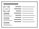 Generic Layout of the DotComAppletFormItemDetail Template. This image of a generic template, has three columns. The first column has a placeholder for an image followed by label and field pairs. The second and third columns have placeholders for label and field pairs.