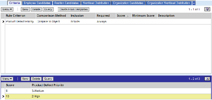 Example of Adding Criteria Values to an Assignment Criterion: This image is described in the surrounding text.