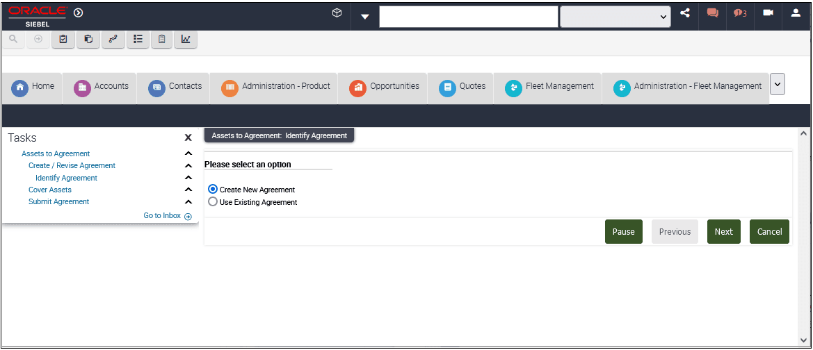 Example of a Siebel Task View: This image is described in the surrounding text.