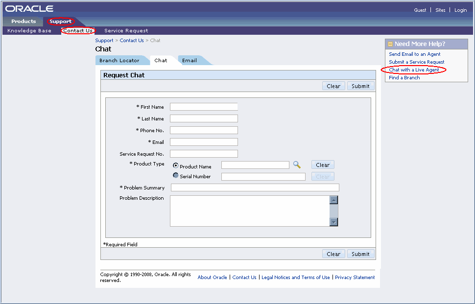 Example Chat Request Form: This image is described in the surrounding text.