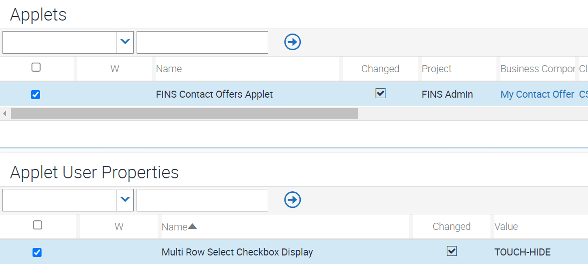 Sample configuration for the List list and its list column, OfferName: This image is described in the surrounding text.