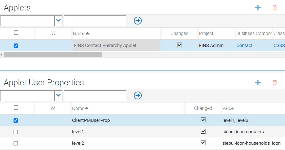 Example of applet user properties to support images for hierarchy applet: This image is described in the surrounding text.