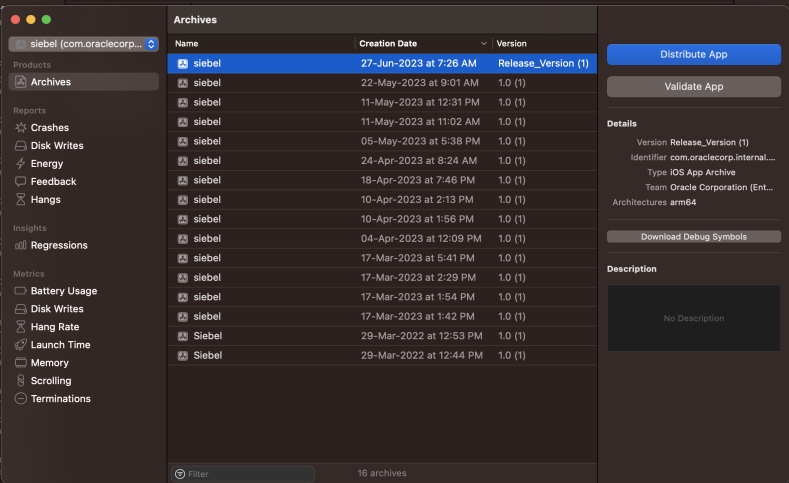Successful archive UI