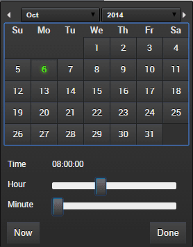 Example of the Calendar Control: This image is described in the surrounding text.