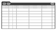 Generic Layout of the AppletList (Base/EditList) Template. In this image of a template, there is a bar at the beginning of the image with placeholders for buttons. There are columns rows and columns.