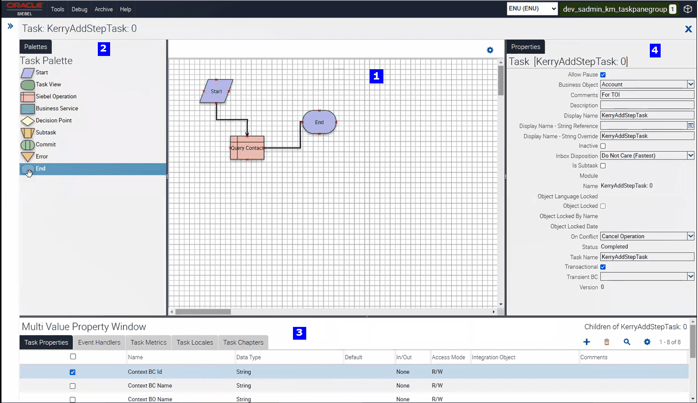 Task Editor - Main Elements: This image is described in the surrounding text.
