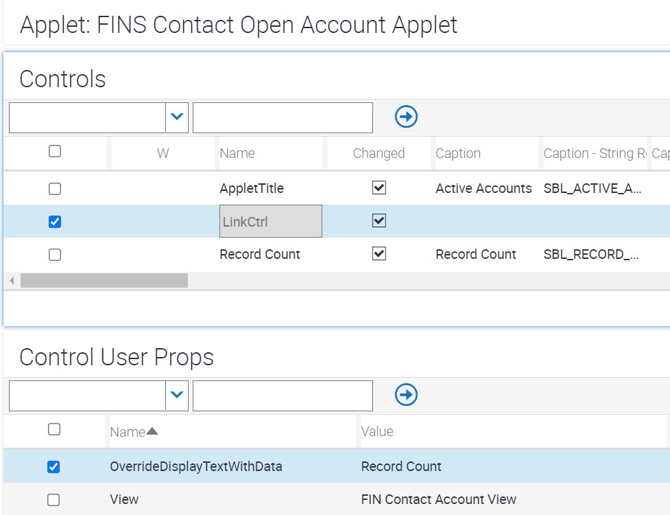 Sample configuration for the LinkCtrl control: This figure is described in the surrounding text.