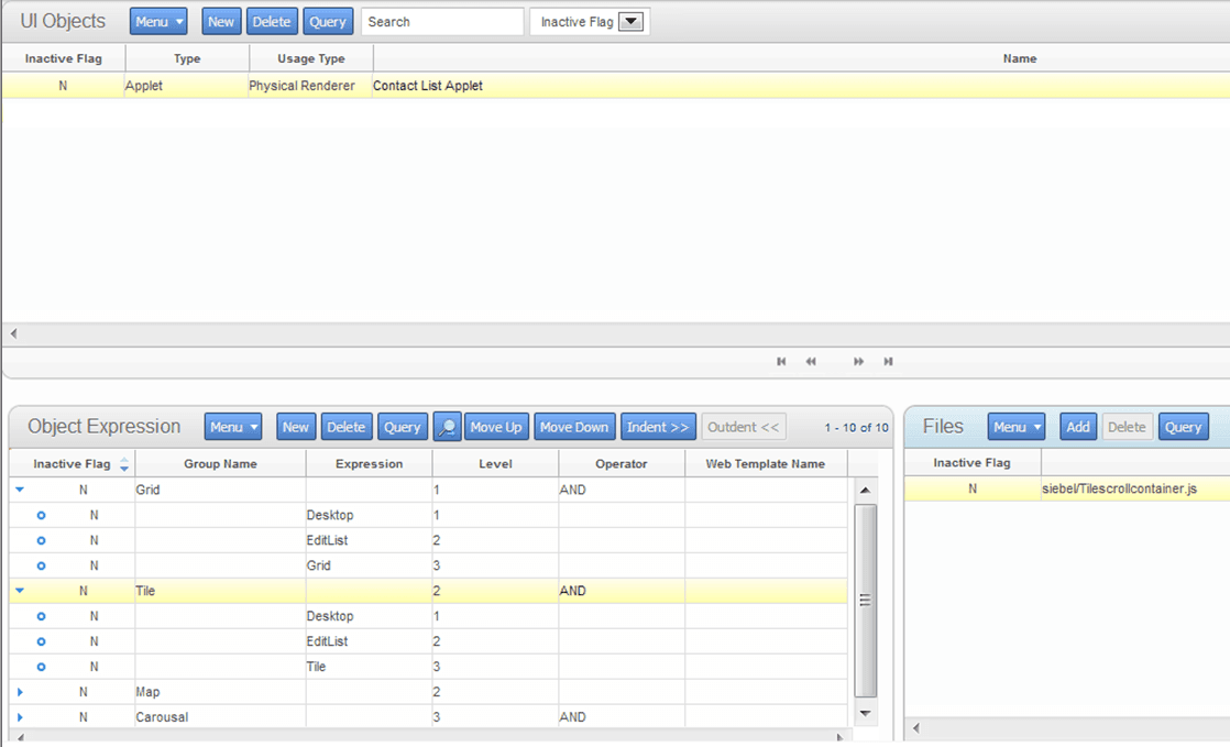 Manifest Administration screen