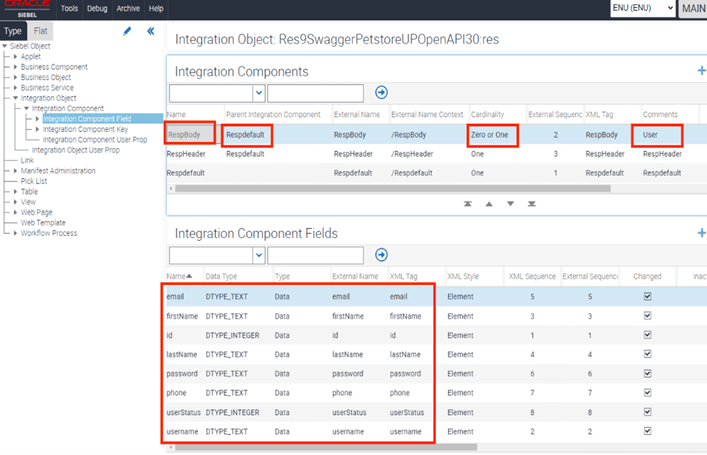 The surrounding text describes the integration component fields.