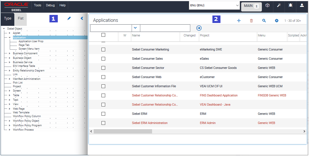 Object Explorer and Object List Editor - Web Tools: This image is described in the surrounding text.