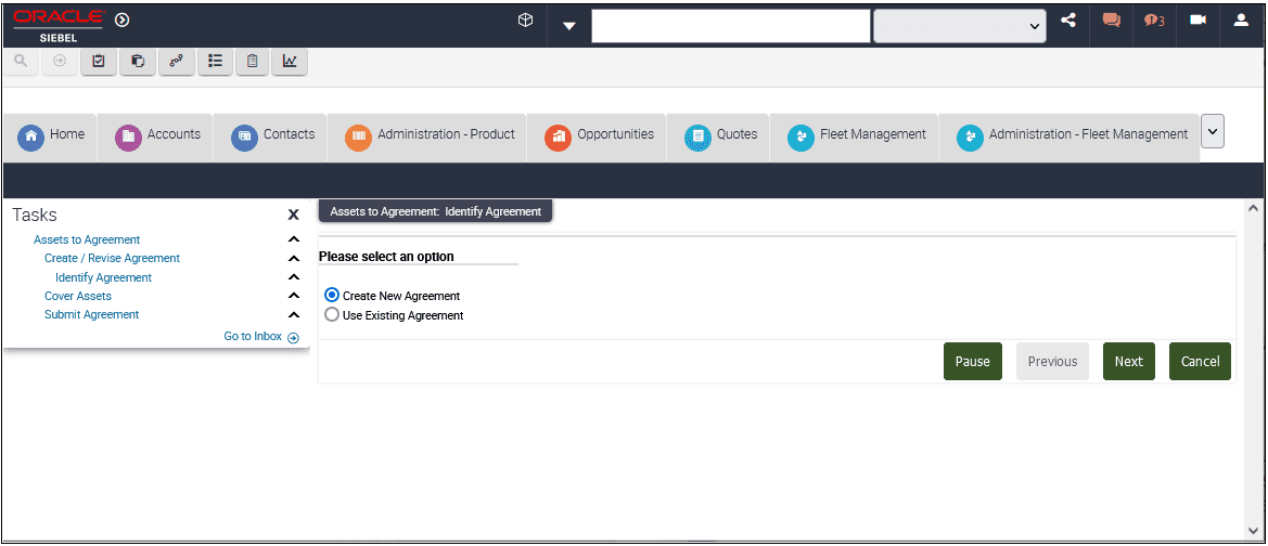 Example of a Siebel Task View: This image is described in the surrounding text.