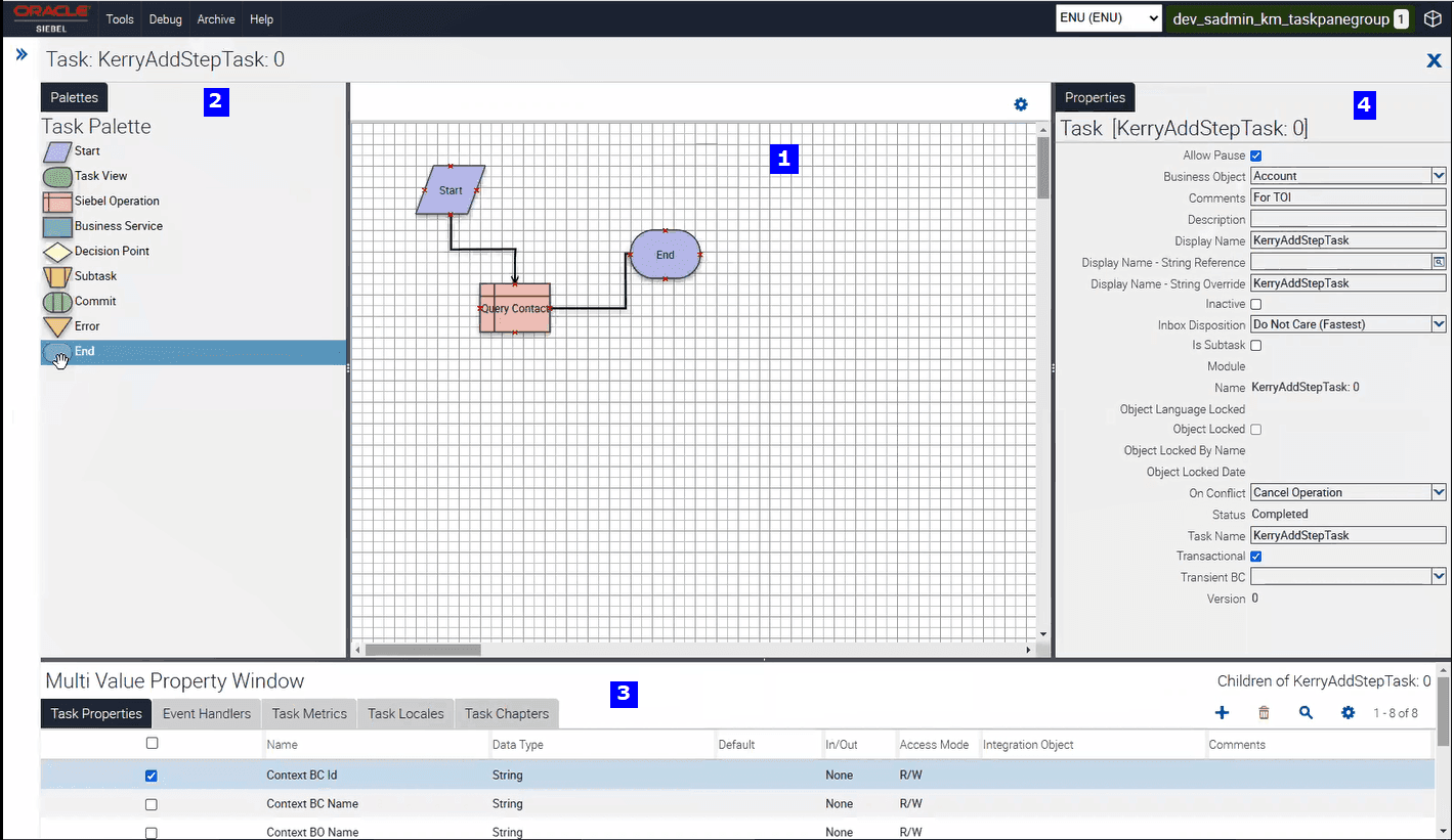Task Editor - Main Elements: This image is described in the surrounding text.