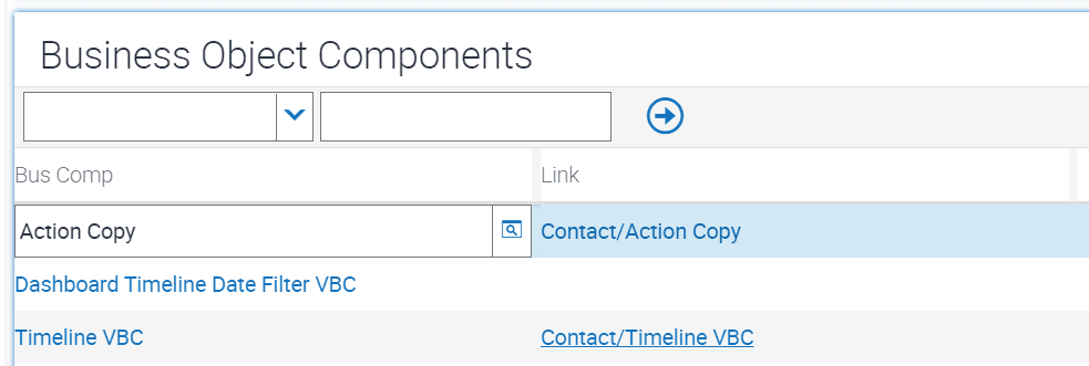 Required framework business components mapped to the business object: This image is described in the surrounding text.