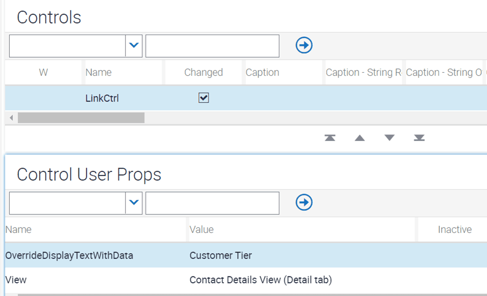 Sample configuration for the LinkCtrl control: This image is described in the surrounding text.