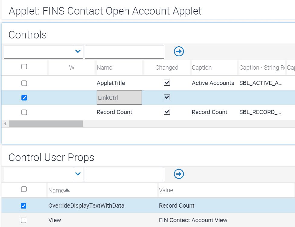 Sample configuration for the LinkCtrl control: This figure is described in the surrounding text.