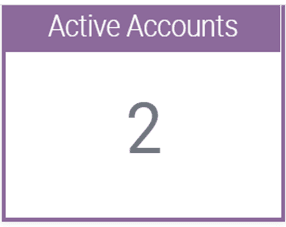 Infolet displaying aggregate values: the sum of active accounts for a contact: This image is described in the surrounding text