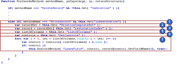 Customizing a Method in the Presentation Model to Store the Field Values of Records: This image is described in the surrounding text.